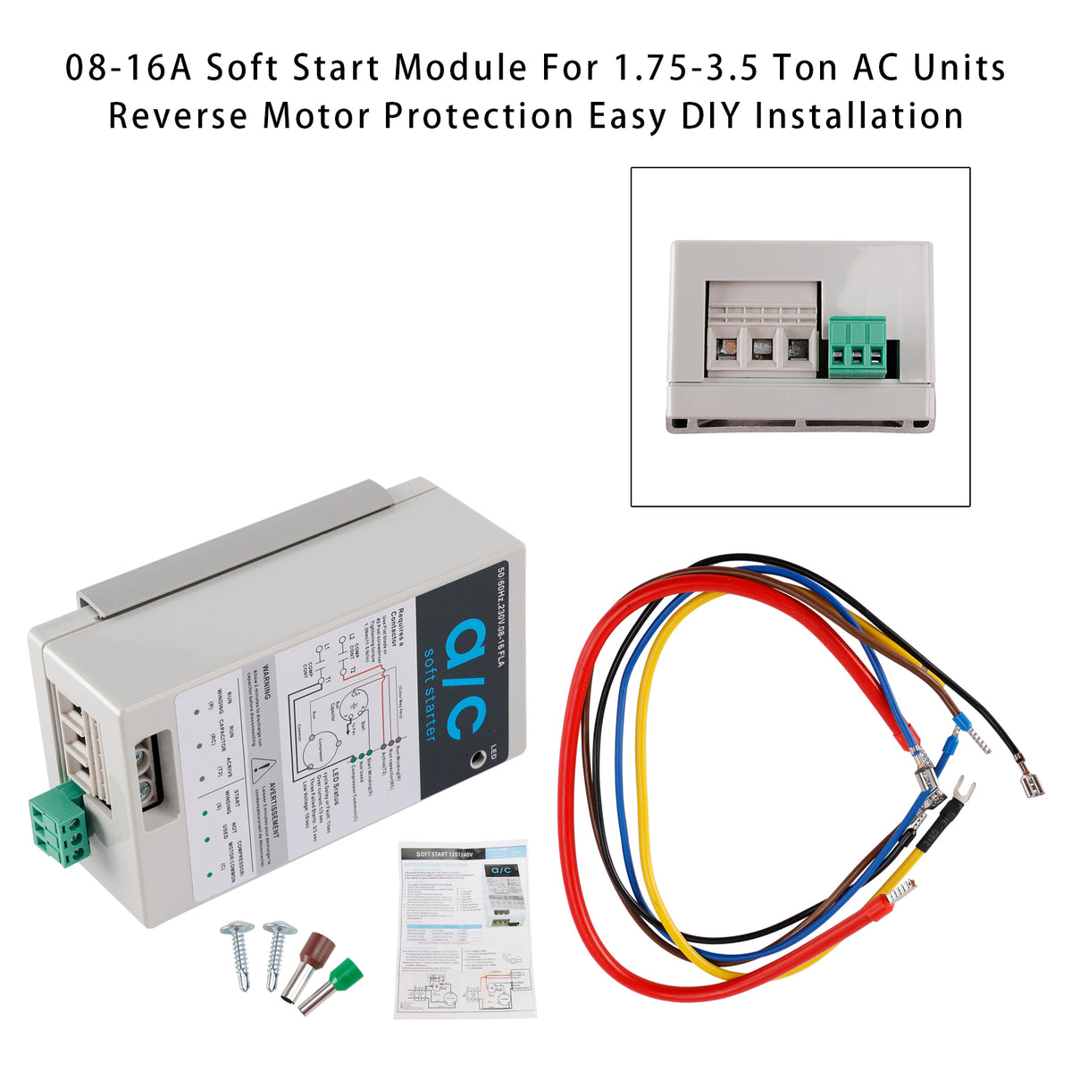 08-16A Soft Start Module For 1.75-3.5 Ton AC Units  Reverse Motor Protection