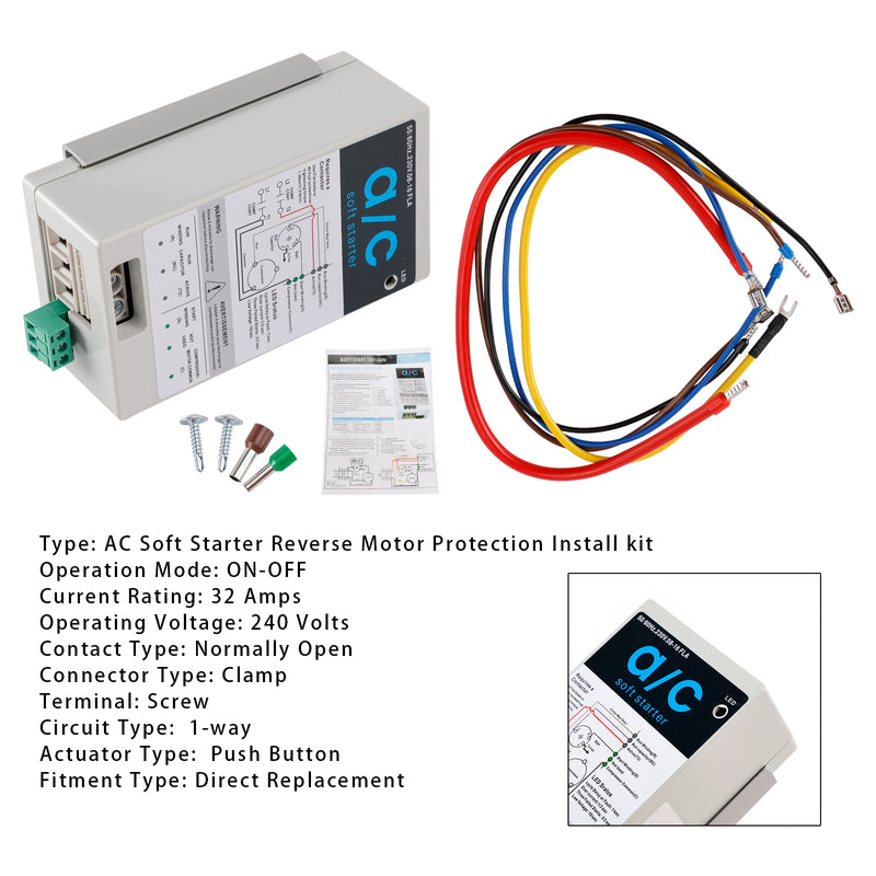 08-16A Soft Start Module For 1.75-3.5 Ton AC Units  Reverse Motor Protection