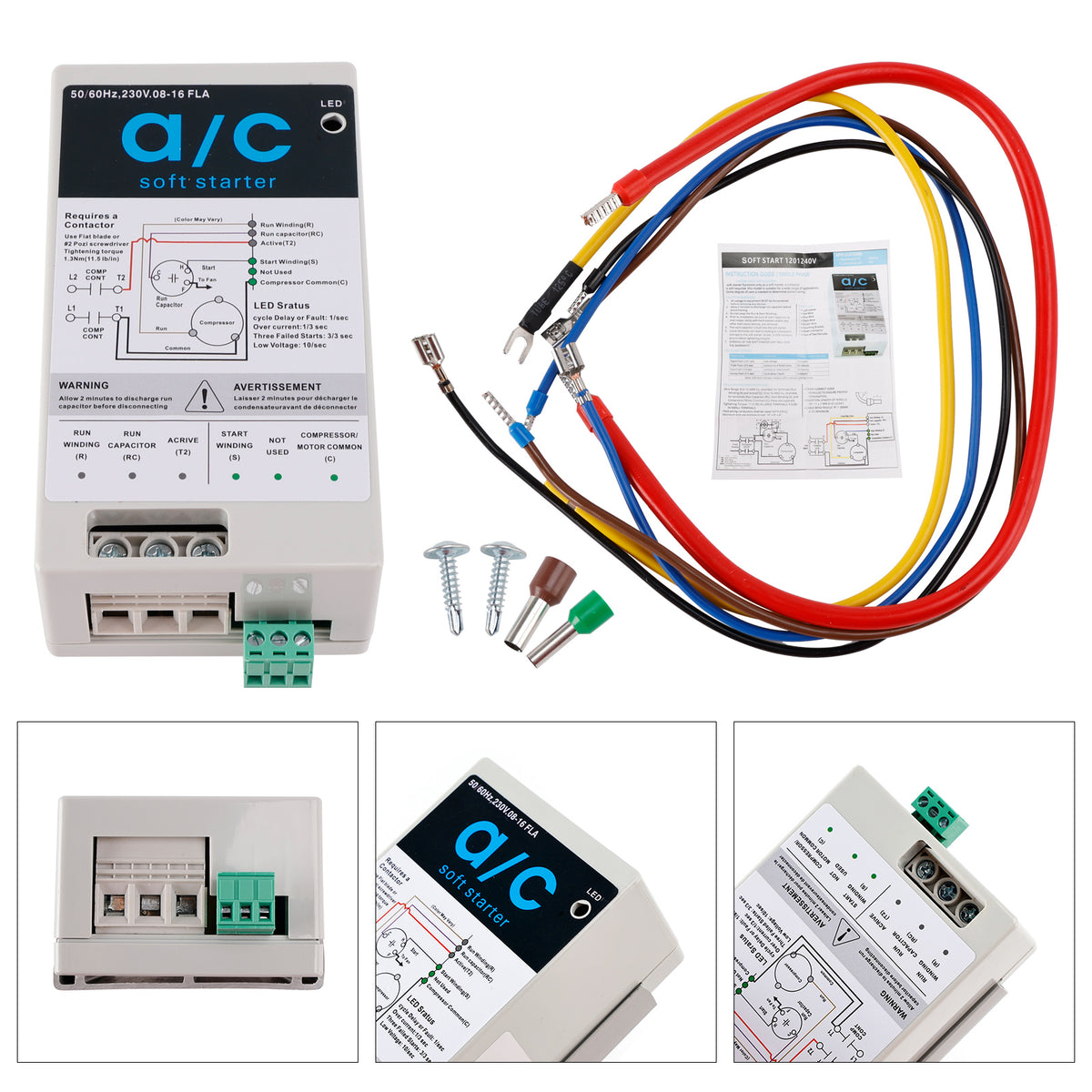 08-16A Soft Start Module For 1.75-3.5 Ton AC Units  Reverse Motor Protection