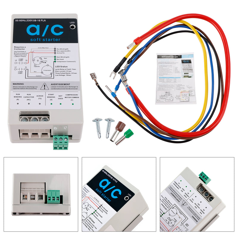08-16A Soft Start Module For 1.75-3.5 Ton AC Units  Reverse Motor Protection