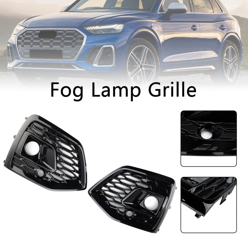2021-2025 Audi Q5 SQ5 S-Line Black RSQ5 Style Front Fog Lamp Grille Cover