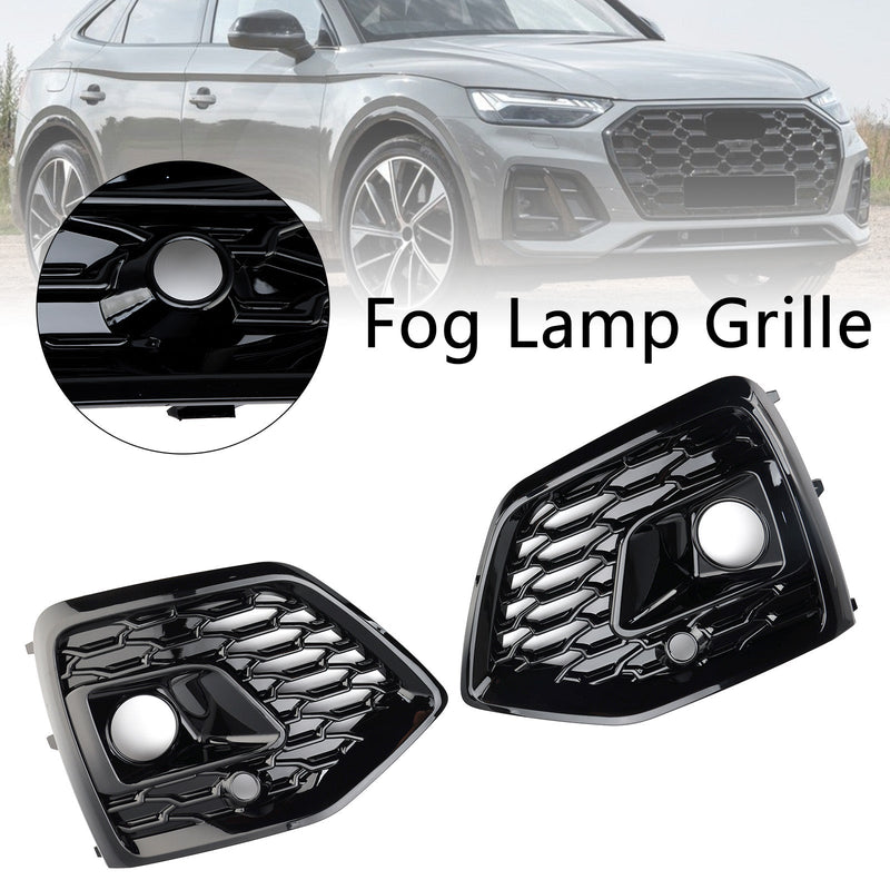 2021-2025 Audi Q5 SQ5 S-Line Black RSQ5 Style Front Fog Lamp Grille Cover