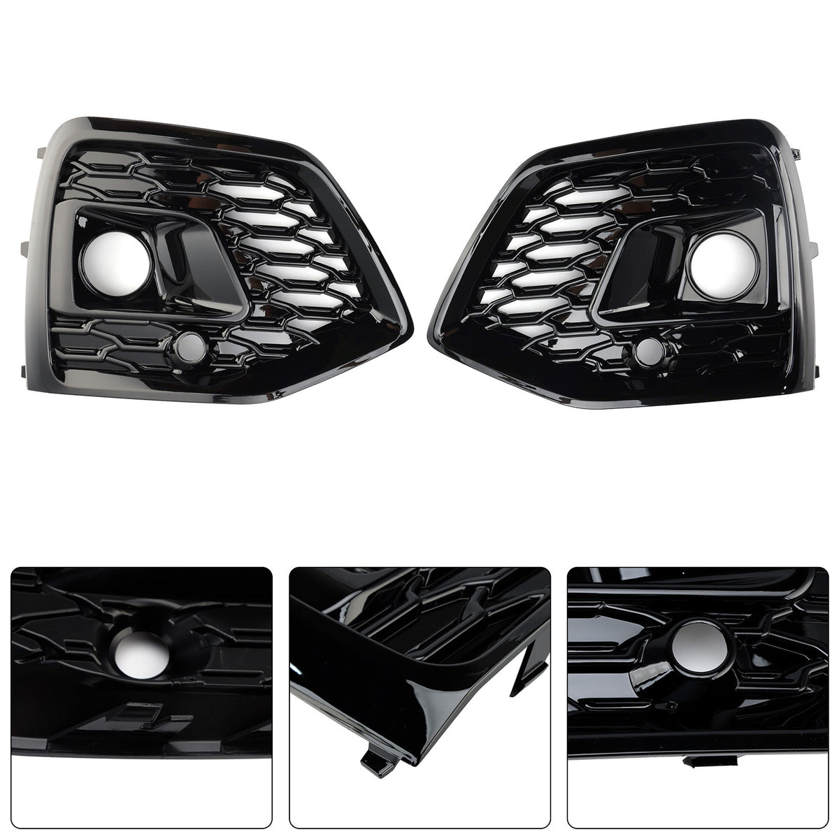 Audi Q5 SQ5 S-Line 2021-2025 Black RSQ5 Style Front Fog Lamp Grille Cover