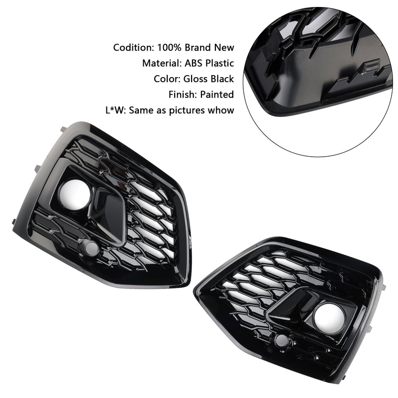 Audi Q5 SQ5 S-Line 2021-2025 Black RSQ5 Style Front Fog Lamp Grille Cover