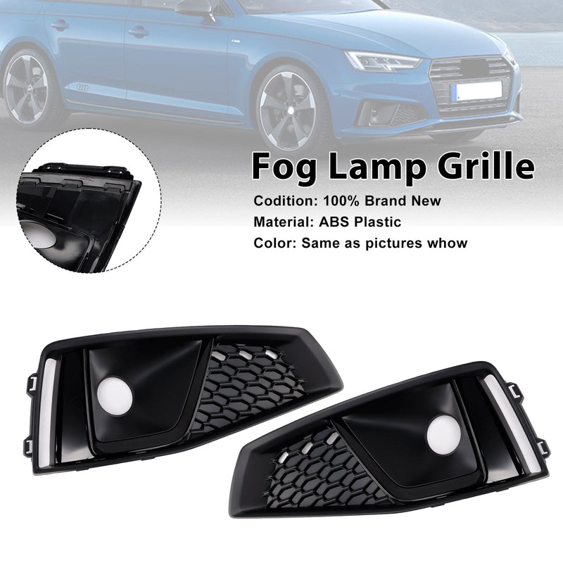 2018-2020  Audi A4 B9 S-LINE S4 Black Front Fog Light Grille Trim Cover 8WD8076821J