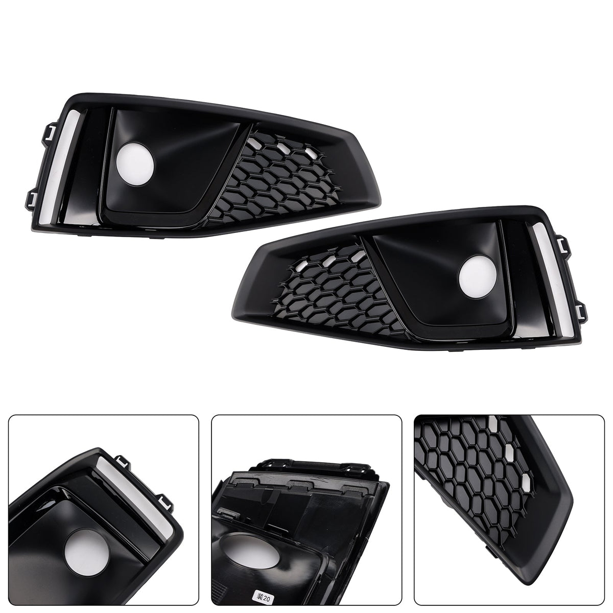 2018-2020  Audi A4 B9 S-LINE S4 Black Front Fog Light Grille Trim Cover 8WD8076821J