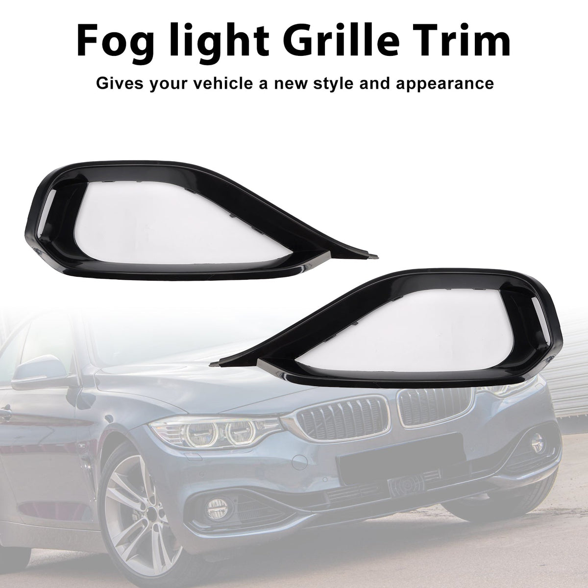 BMW 428i F32 F33 F36 Left & Right Fog Light Bezel Grille Front Bumper Trim 51117294839 51117294840