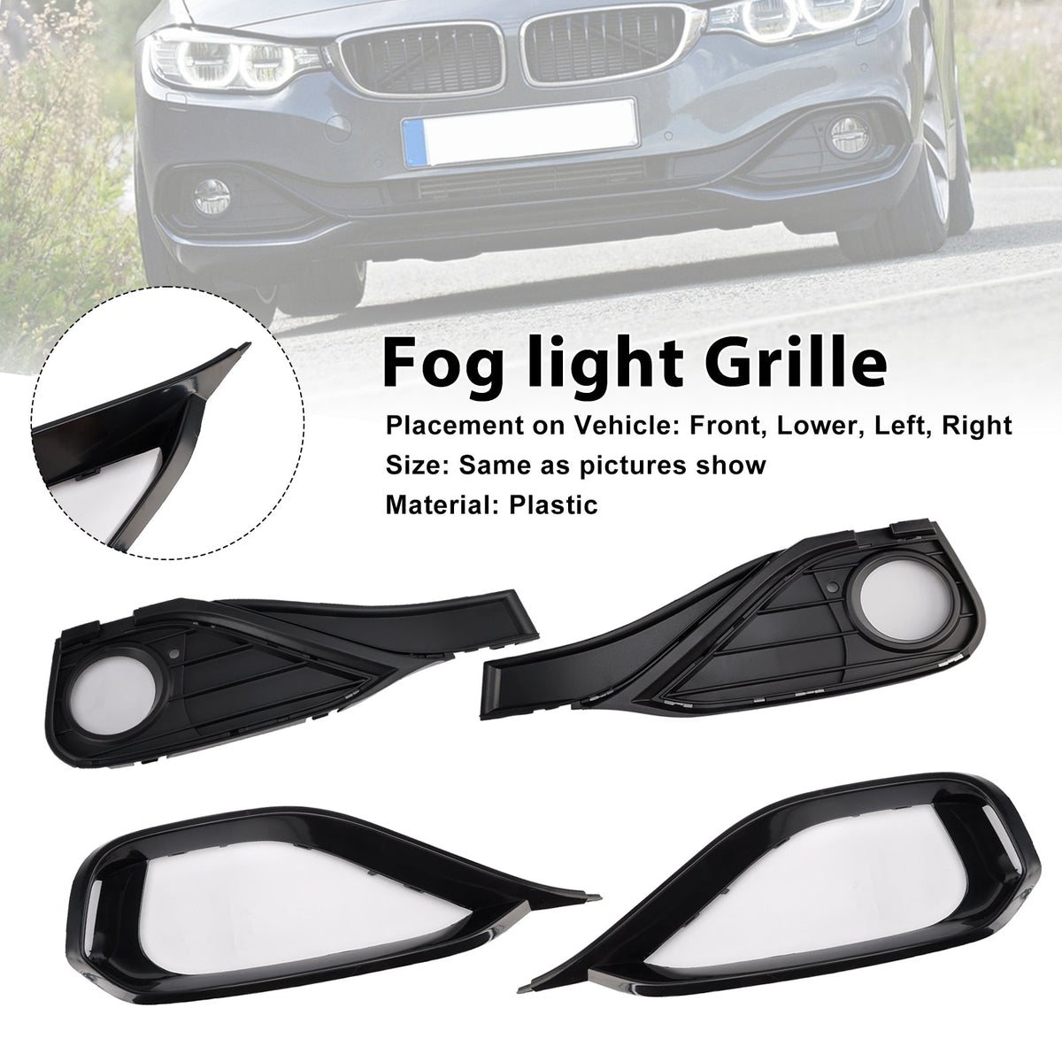 BMW F32 F33 F36 418D Fog Lamp Light Cover Insert Grill Grille 51117294831 51117294833