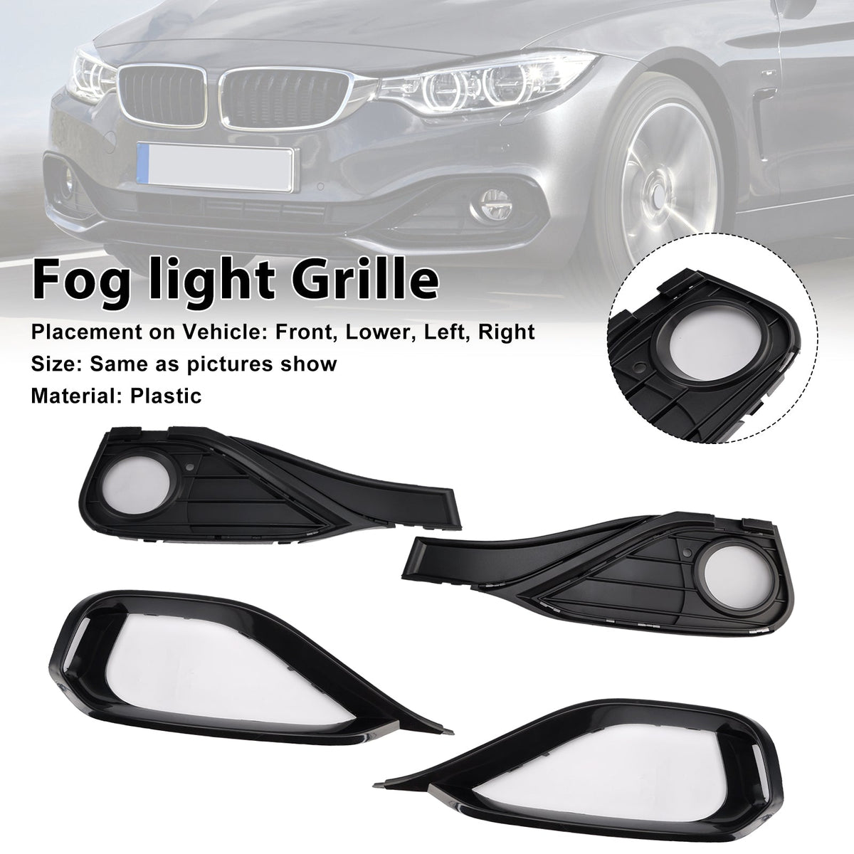 BMW F32 F33 F36 418D Fog Lamp Light Cover Insert Grill Grille 51117294831 51117294833