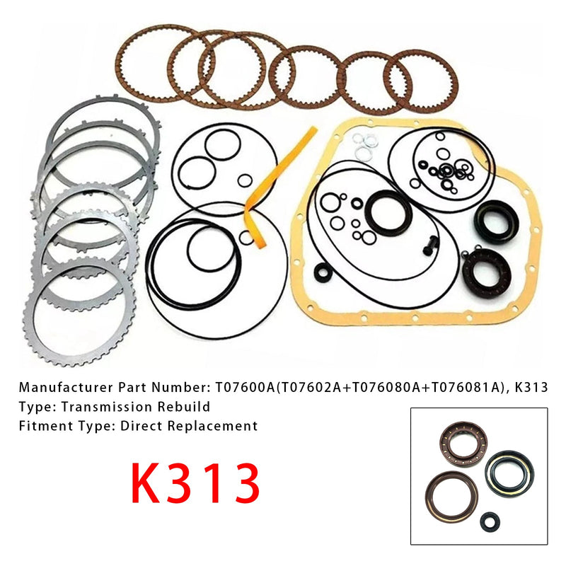 TOYOTA AURIS 1.8L 2014-2016 Auto Transmission Master Rebuild Kit Overhaul K313