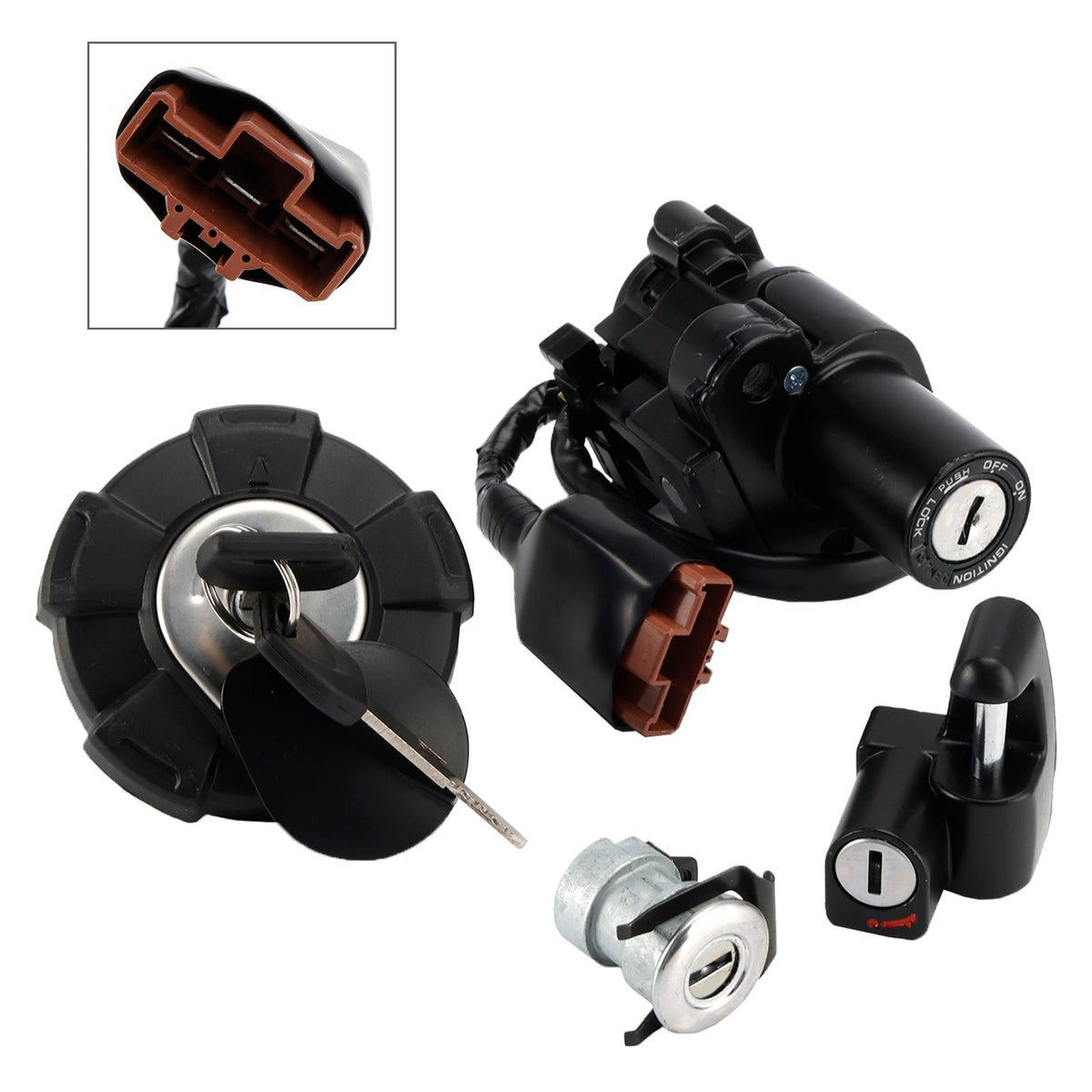 Honda CRF300L LS 2021-2025 Ignition Switch Lock Set+Gas Cap+Seat Lock w/Keys 35010-K1T-A51 35010-K1T-JF0
