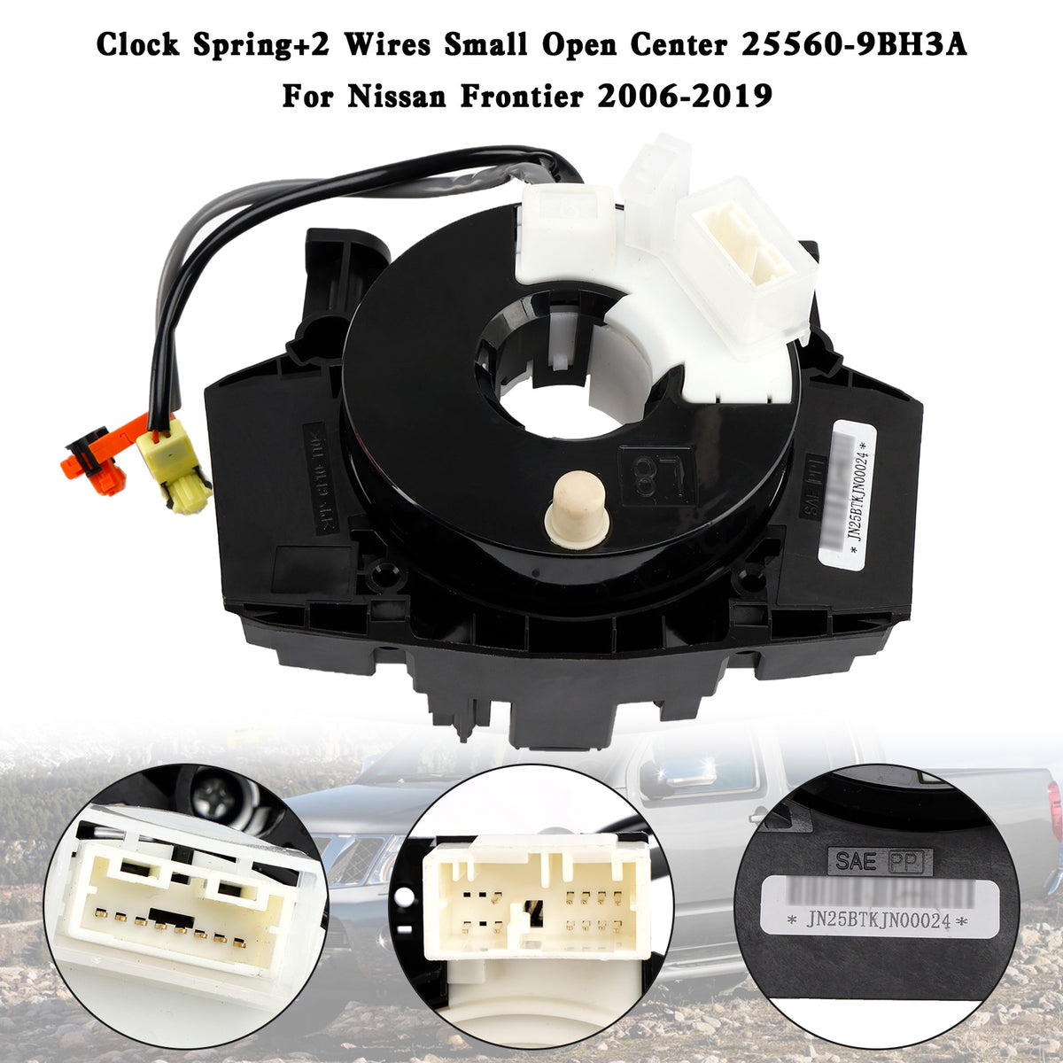 Nissan Frontier 2006-2019 Clock Spring+2 Wires Small Open Center 25560-9BH3A