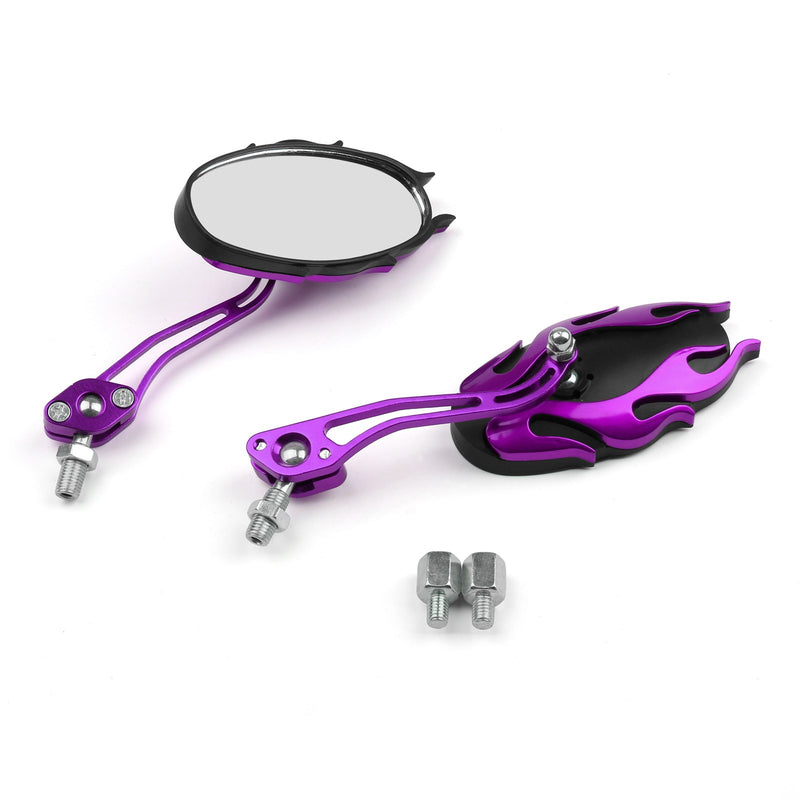 Universal Motorcycle Rearview Mirrors Rear View Mirror 8mm 10mm Purple