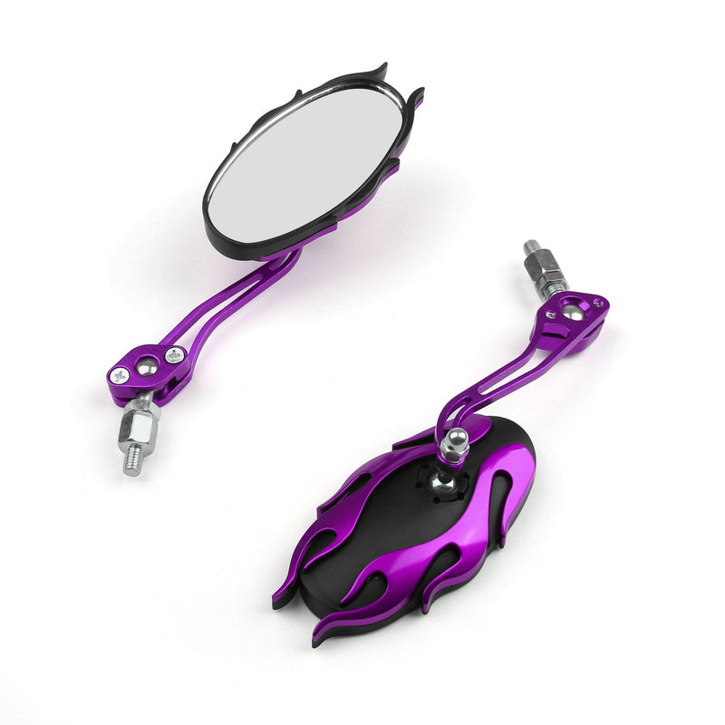 Universal Motorcycle Rearview Mirrors Rear View Mirror 8mm 10mm Purple