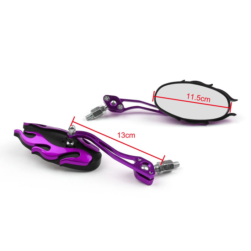 Universal Motorcycle Rearview Mirrors Rear View Mirror 8mm 10mm Purple