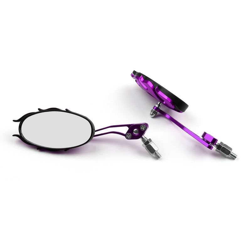 Universal Motorcycle Rearview Mirrors Rear View Mirror 8mm 10mm Purple