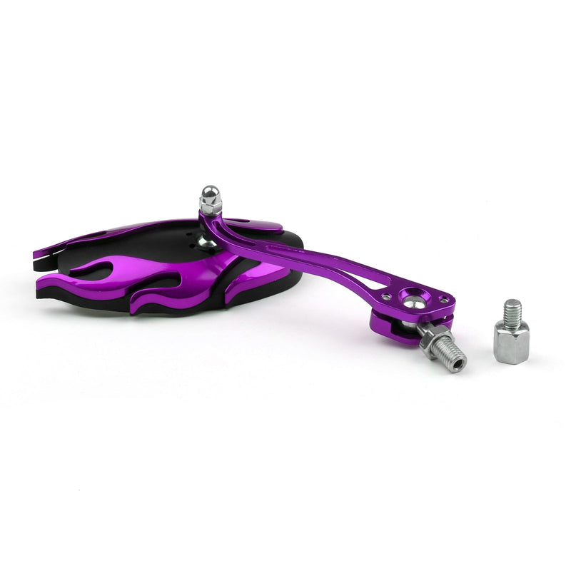 Universal Motorcycle Rearview Mirrors Rear View Mirror 8mm 10mm Purple