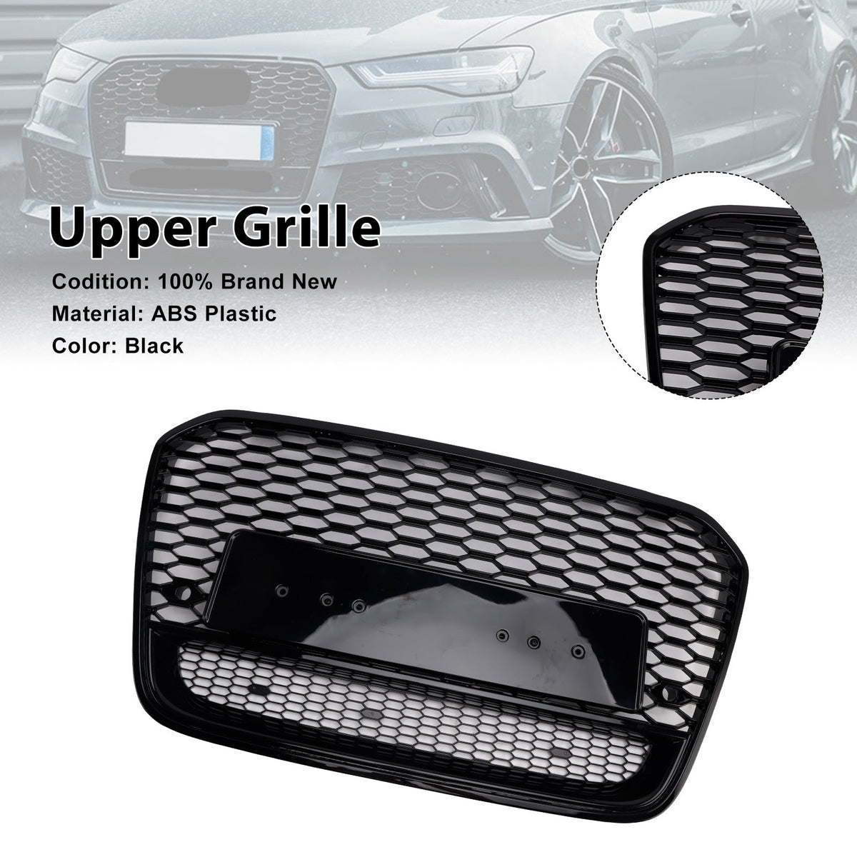 2012-2015 Audi A6 S6 C7 To RS6 Style Front Mesh Honeycomb Grill Replacement