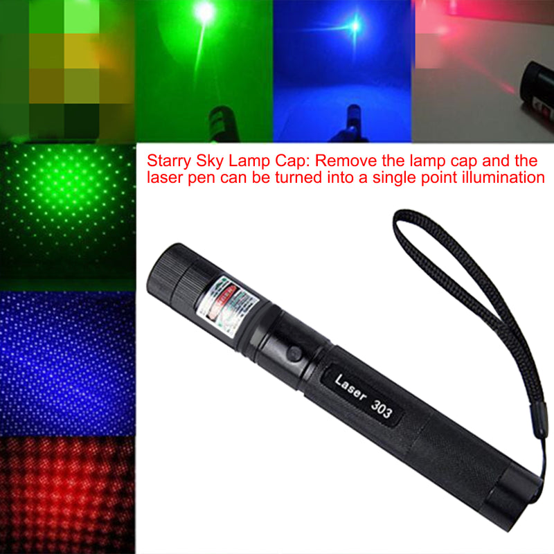 500Mile 532nm 303 Green Laser Pointer Visible Beam Light Lazer Pen+18650+Charger