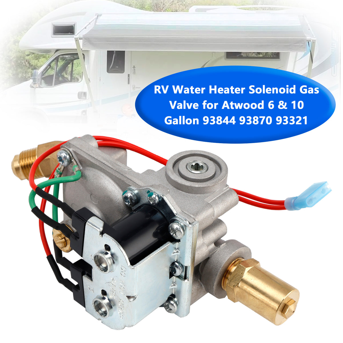 RV Water Heater Solenoid Gas Valve for Atwood 6 & 10 Gallon 93844 93870 93321