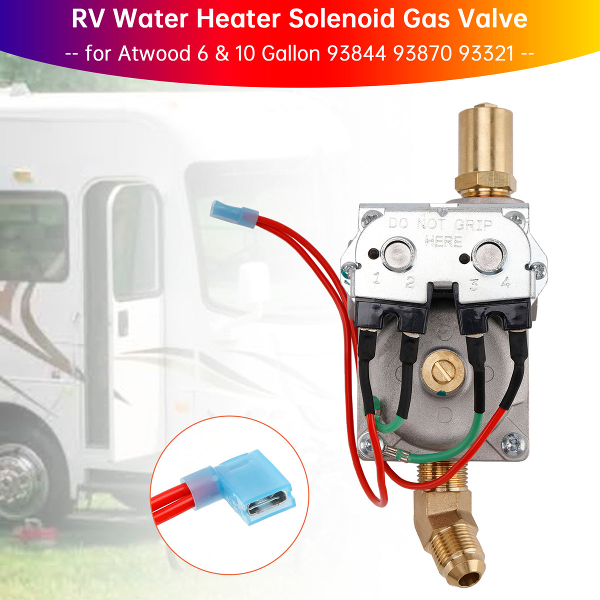 RV Water Heater Solenoid Gas Valve for Atwood 6 & 10 Gallon 93844 93870 93321