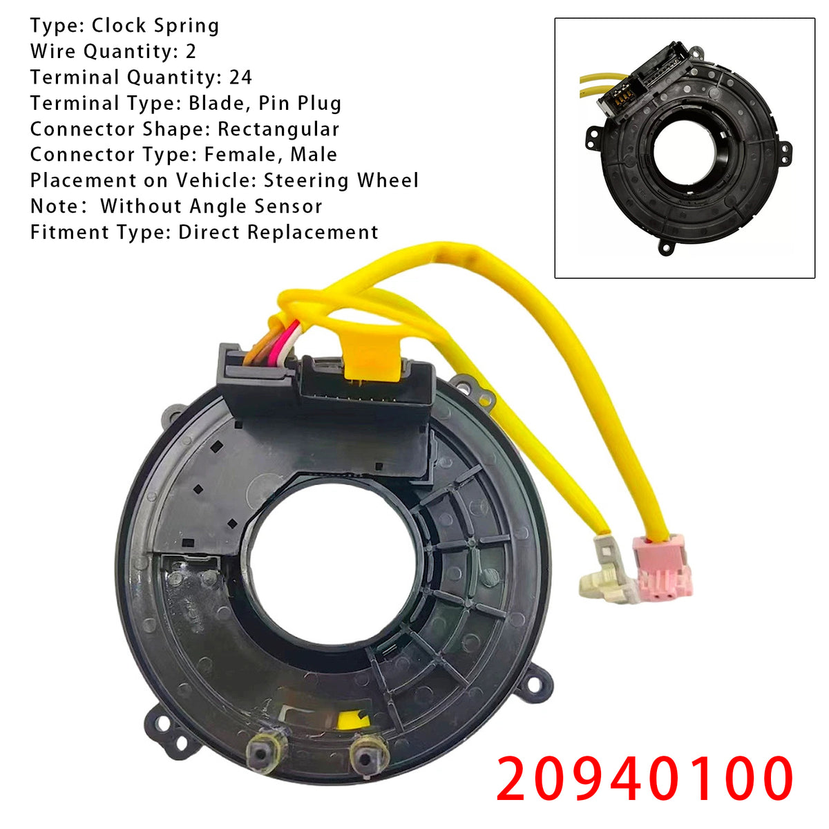 Chevrolet Cobalt Equinox HHR 20940100 Clock Spring