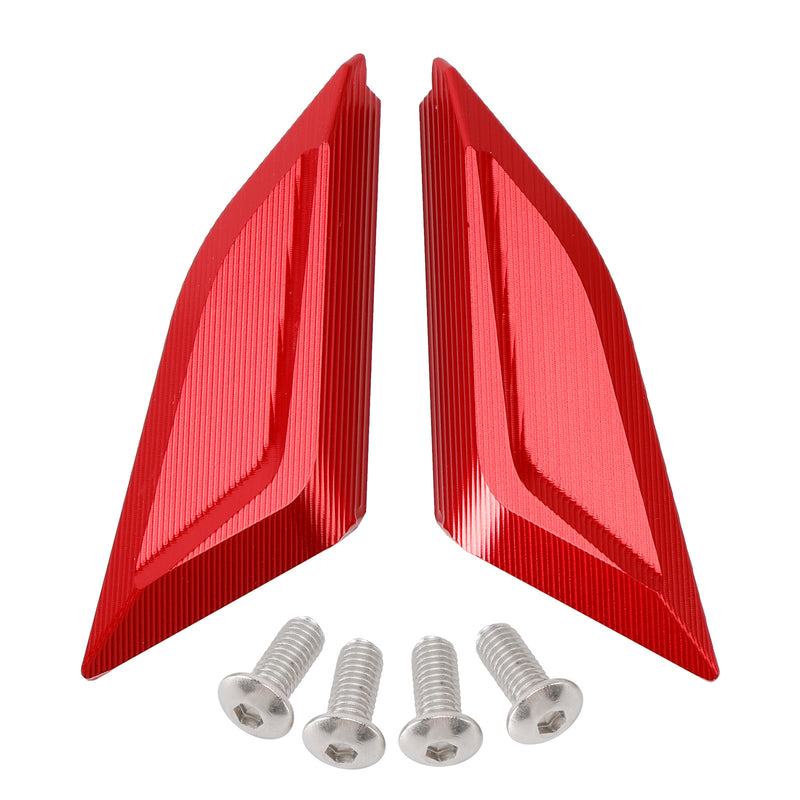 Ducati Panigale V4/S/R V2 2018-2024 Billet Red Mirror Block Off Plates