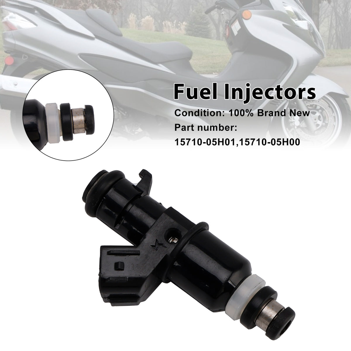 Suzuki Burgman AN400 2007-2016 15710-05H01 Fuel Injectors 15710-05H00