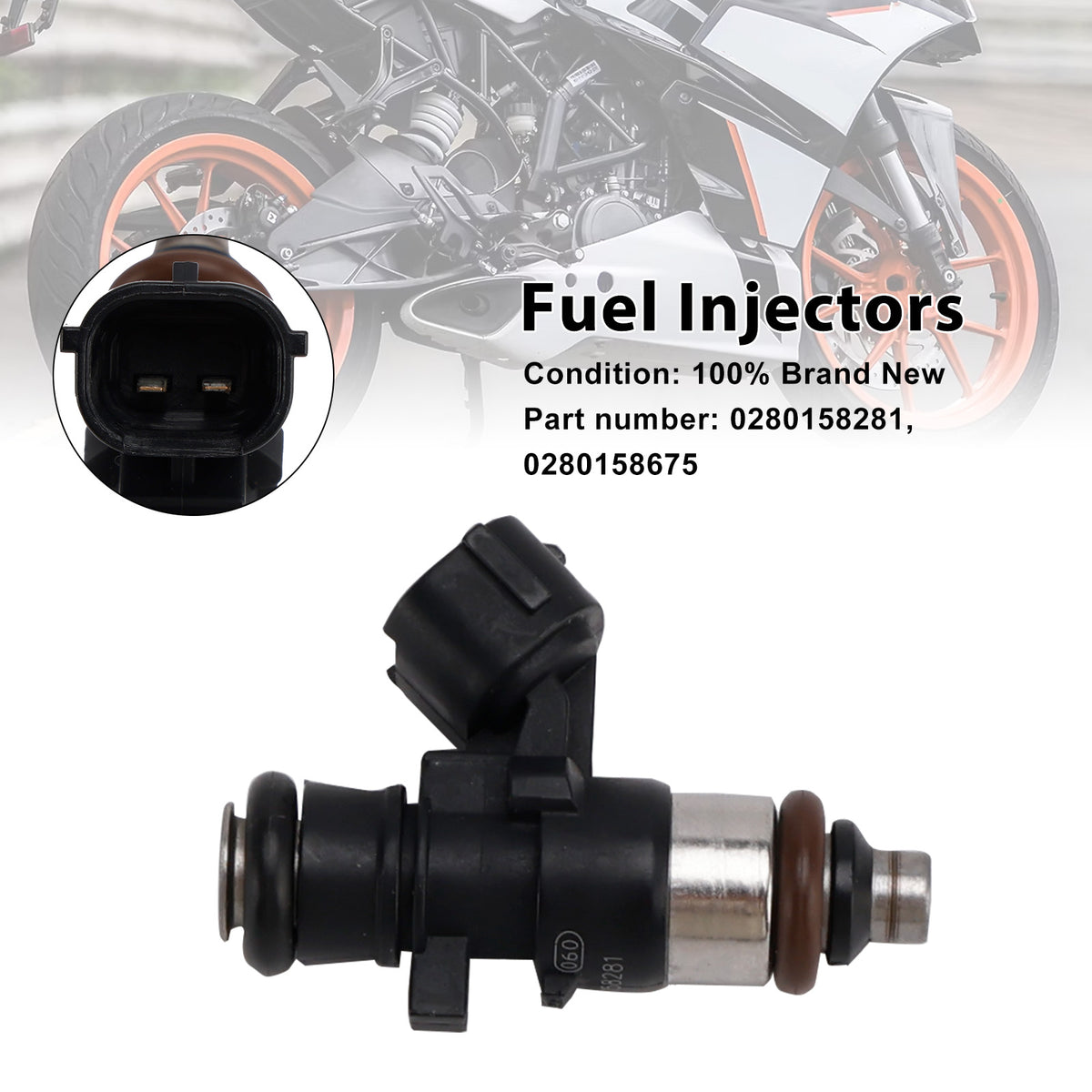 RC 125 200 125i 2016-2022 DUKE 0280158281 Fuel Injectors 0280158675 Fits