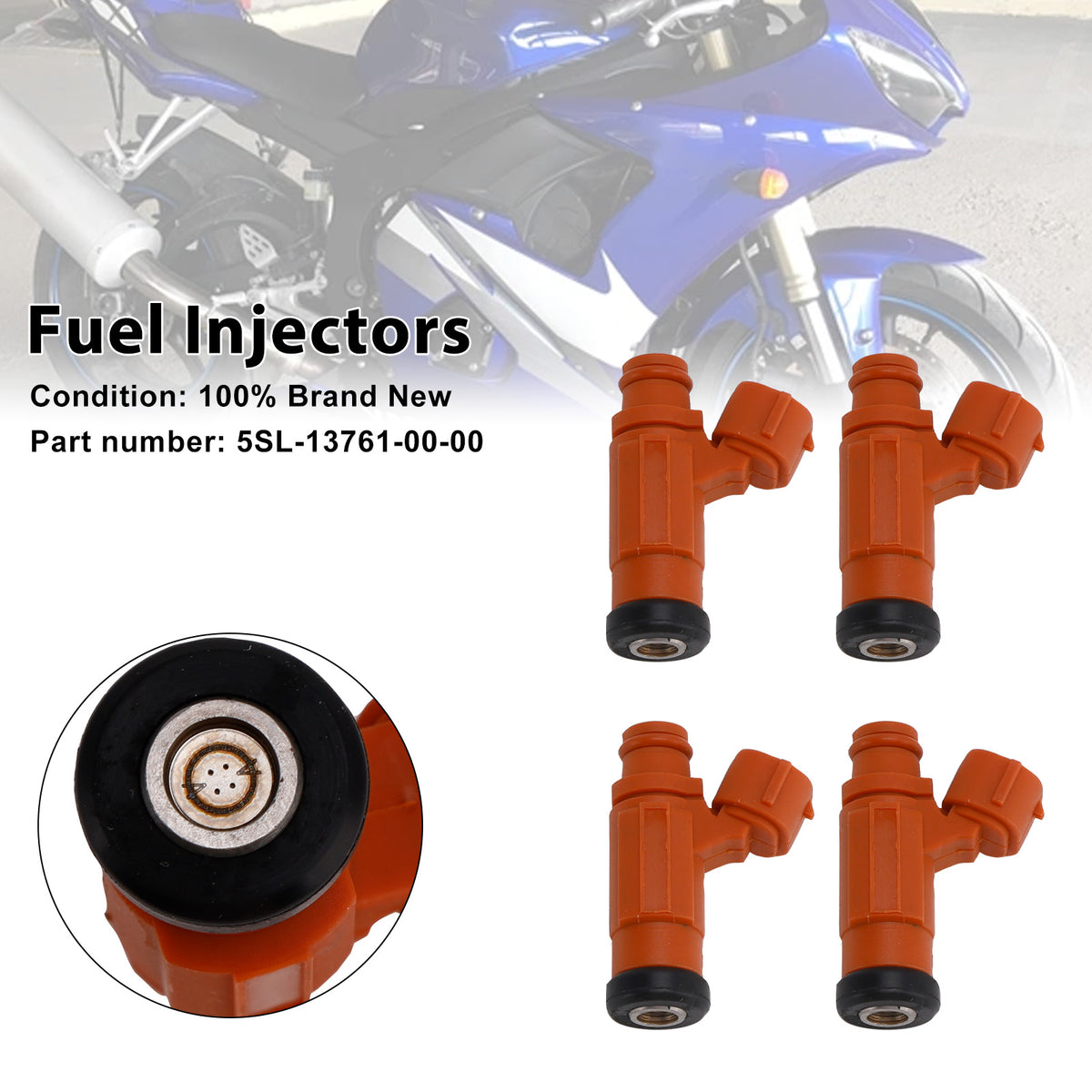 Yamaha YZF-R6 2003-2005 R6S 2006-2009 4PCS 5SL-13761-00-00 Fuel Injectors