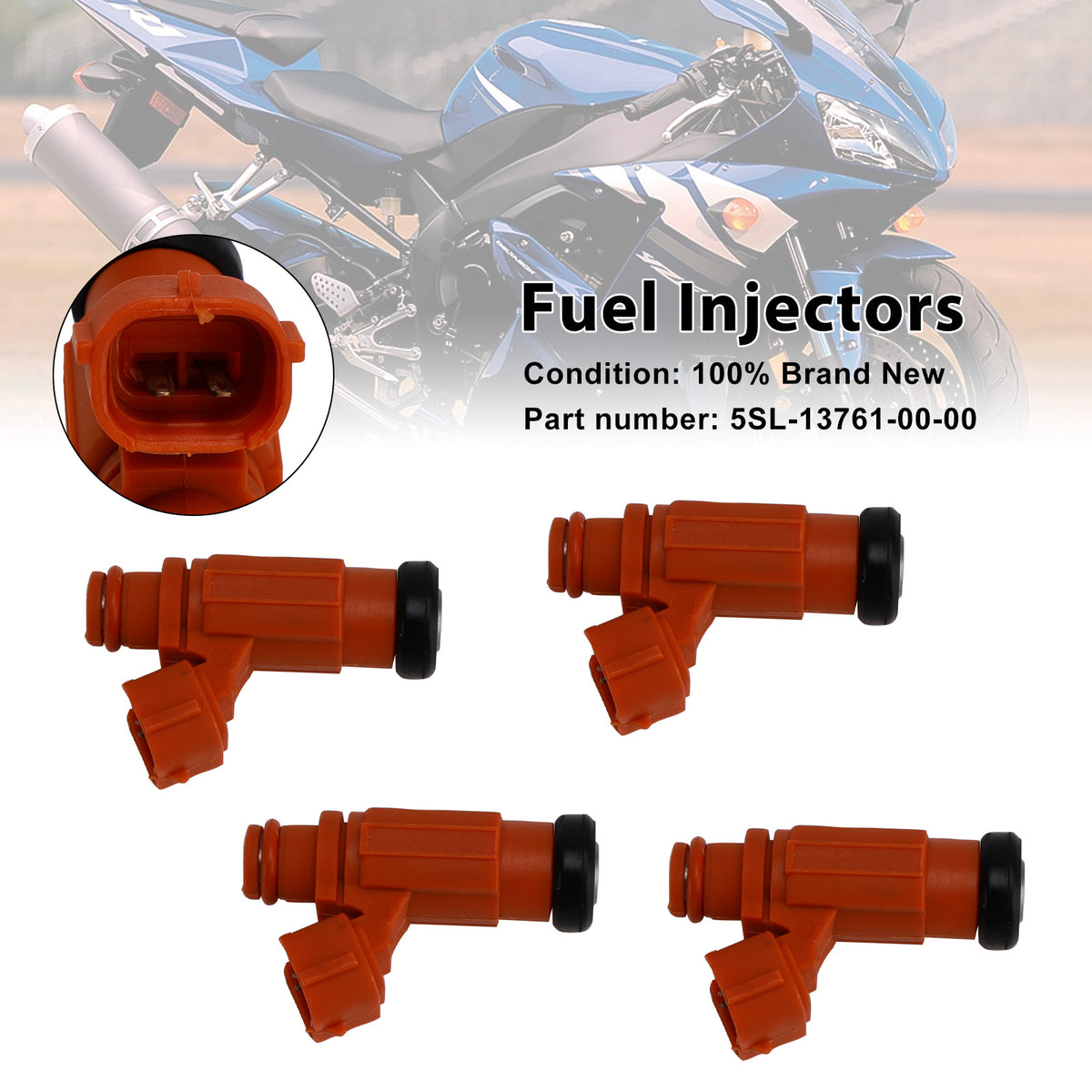 Yamaha YZF-R6 2003-2005 R6S 2006-2009 4PCS 5SL-13761-00-00 Fuel Injectors