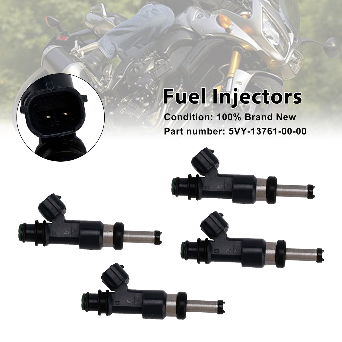 Yamaha YZF-R1 2004-2006 FZS10 4PCS 5VY-13761-00-00 Fuel Injectors