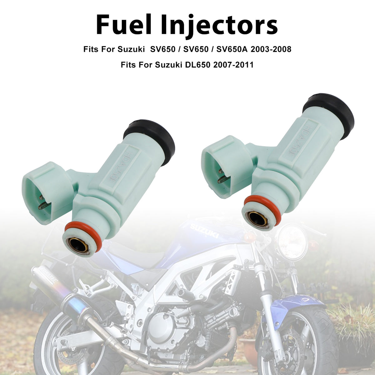 Suzuki SV650 2003-2008 DL650 2007-2011 2PCS 15710-27G00 Fuel Injectors
