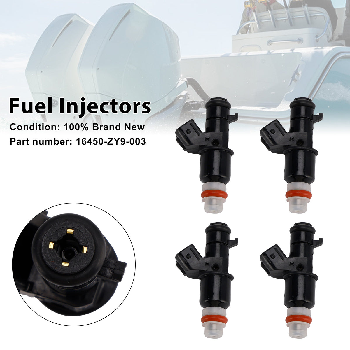 Honda BF90D BF75 Outboard 4PCS 16450-ZY9-003 Fuel Injectors