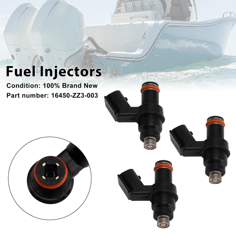 Honda Outboard 1998 60HP BF60A 3PCS 16450-ZZ3-003 Fuel Injectors