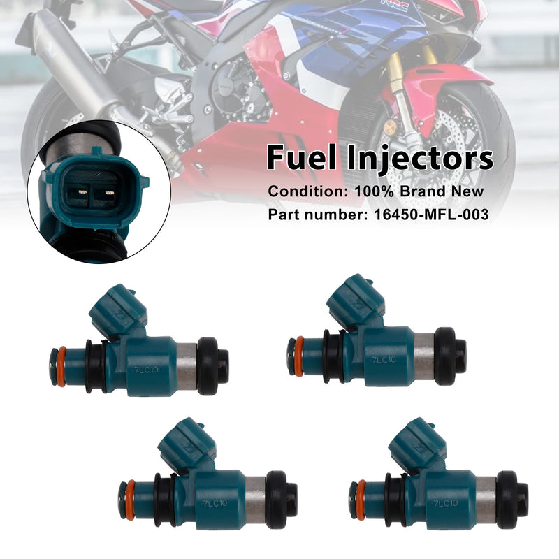 Honda CBR1000RR 2008-2023 VFR1200F 2010-2017 4PCS 16450-MFL-003 Fuel Injectors