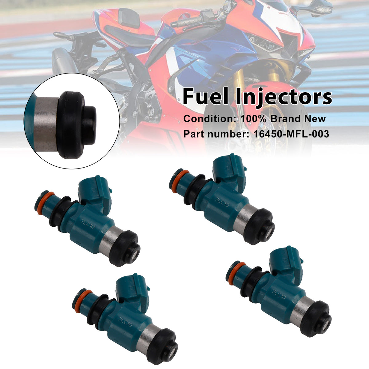 Honda CBR1000RR 2008-2023 VFR1200F 2010-2017 4PCS 16450-MFL-003 Fuel Injectors
