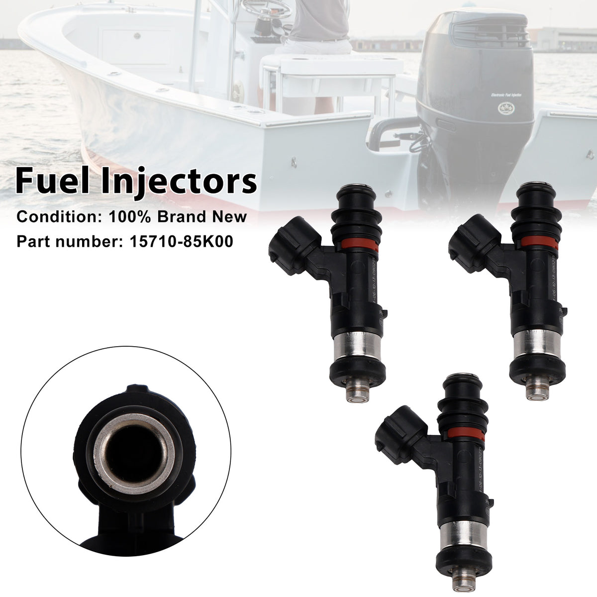 Suzuki DF40A DF50A DF60A Outboard 3PCS 15710-85K00 Fuel Injectors