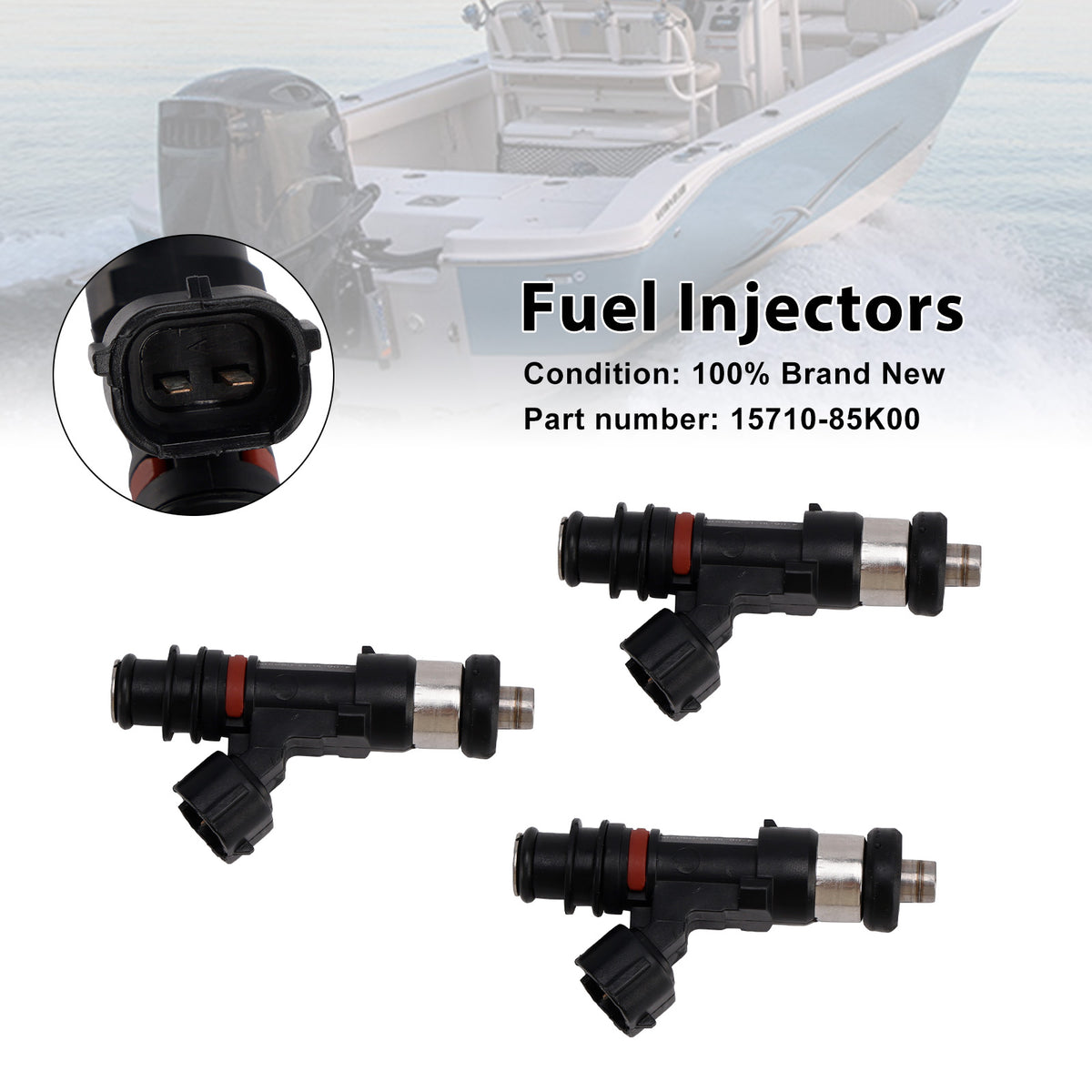 Suzuki DF40A DF50A DF60A Outboard 3PCS 15710-85K00 Fuel Injectors