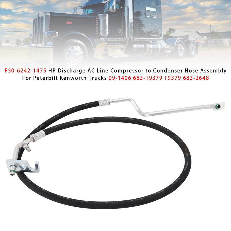 Peterbilt Kenworth Trucks F50-6242-1475 HP Discharge AC Line Hose Assembly