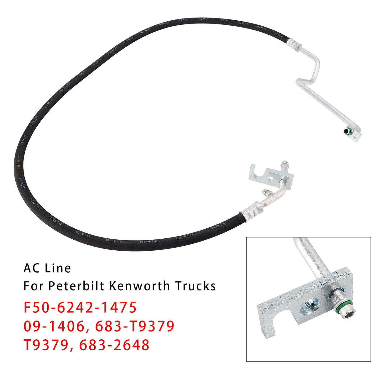 Peterbilt Kenworth Trucks F50-6242-1475 HP Discharge AC Line Hose Assembly