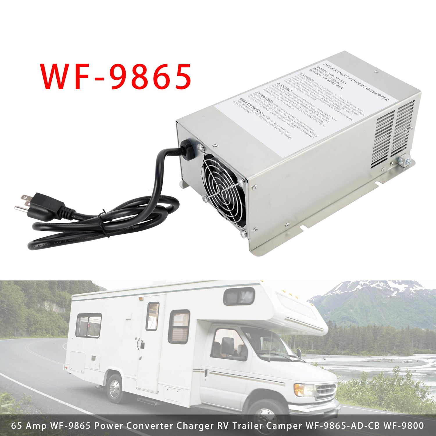 WF-9865 65 Amp Power Converter Charger for Travel Trailer RV Camper WF-9800 Replacement