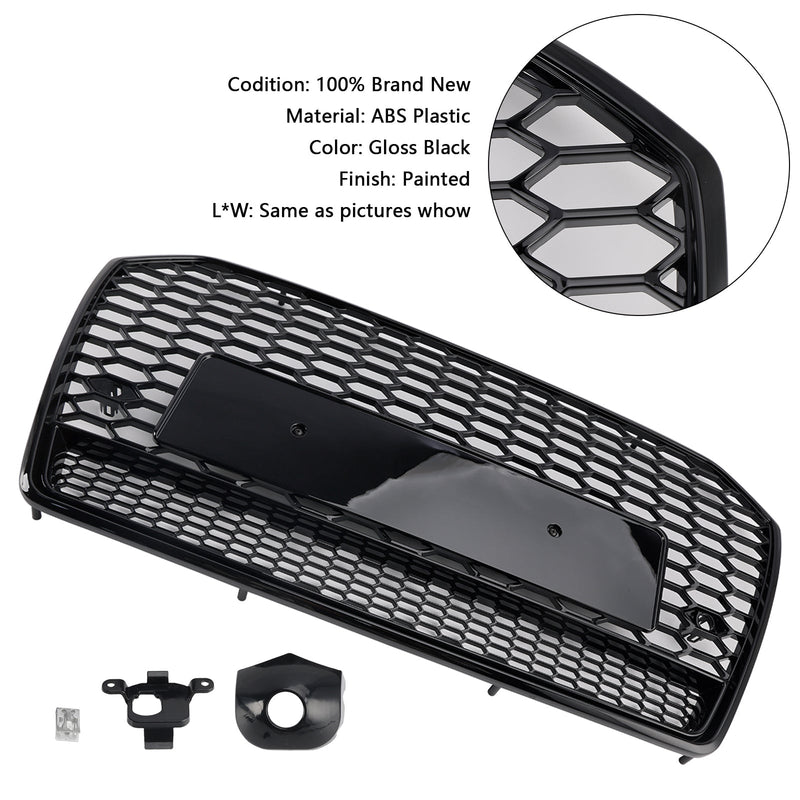 2016-2018 Audi A6 S6 C7 Black RS6 Style Honeycomb Mesh Front Grille Grill