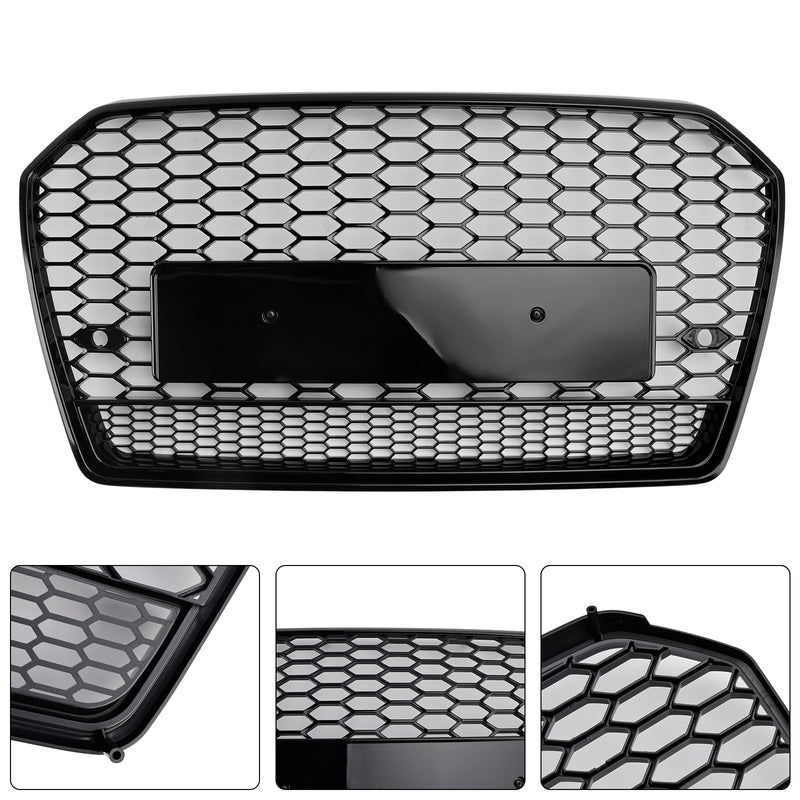 Audi 2016-2018 A6 S6 C7 Black RS6 Style Honeycomb Mesh Front Grill