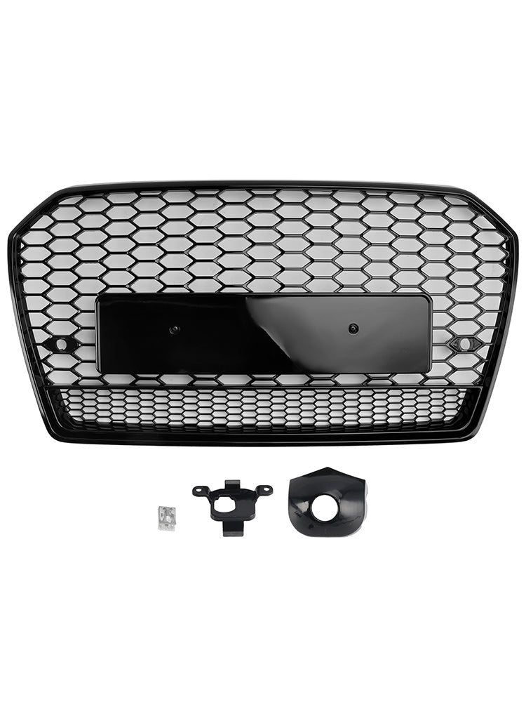 2016-2018 Audi A6 S6 C7 Black RS6 Style Honeycomb Mesh Front Grille Grill