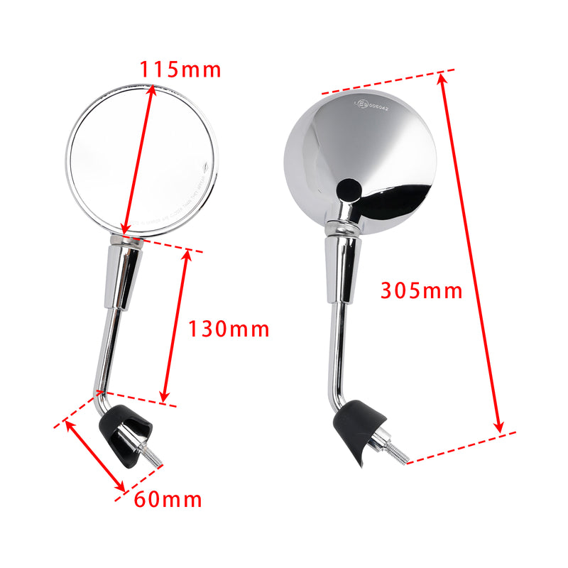 Vespa Primavera 50 125 150 Sprint GTS 125 300 HPE Chrome Mirror Set Shorty