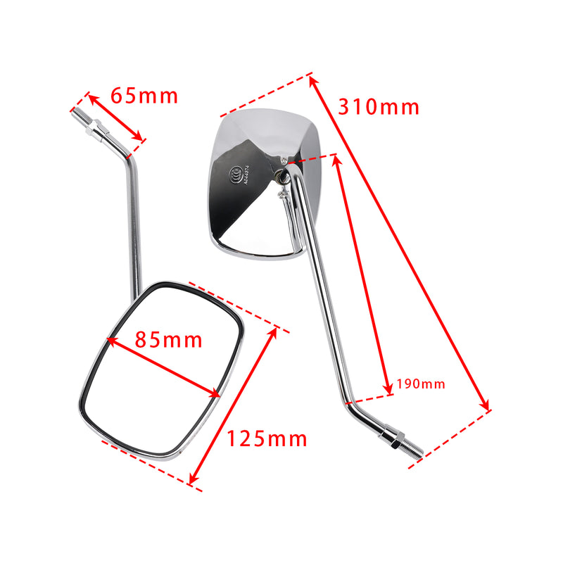 Piaggio Beverly 125 250 2004 2005 06 07 08 Chrome 10mm Rearview Mirror Set