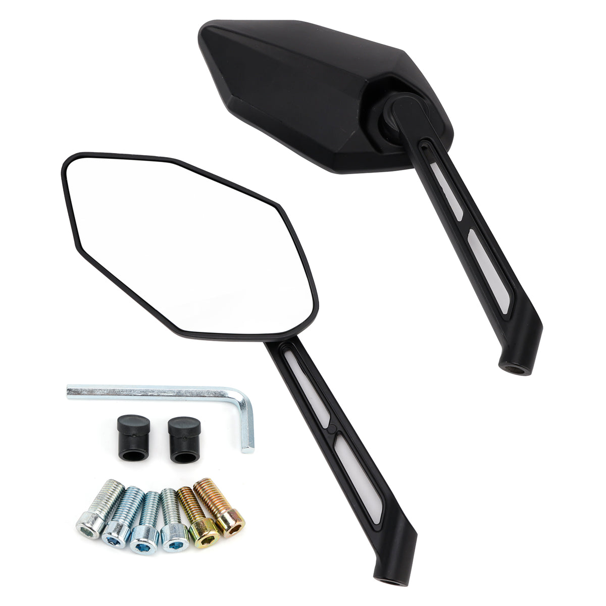 Motorcycle Scooter Moped ATV Quad Rearview Mirror Set Left & Riight 8mm 10mm