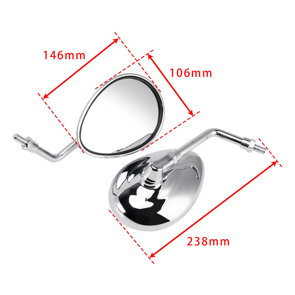 Indian Chief Chieftain Roadmaster Dark Horse 2014-2025 Chrome Rear View Mirror