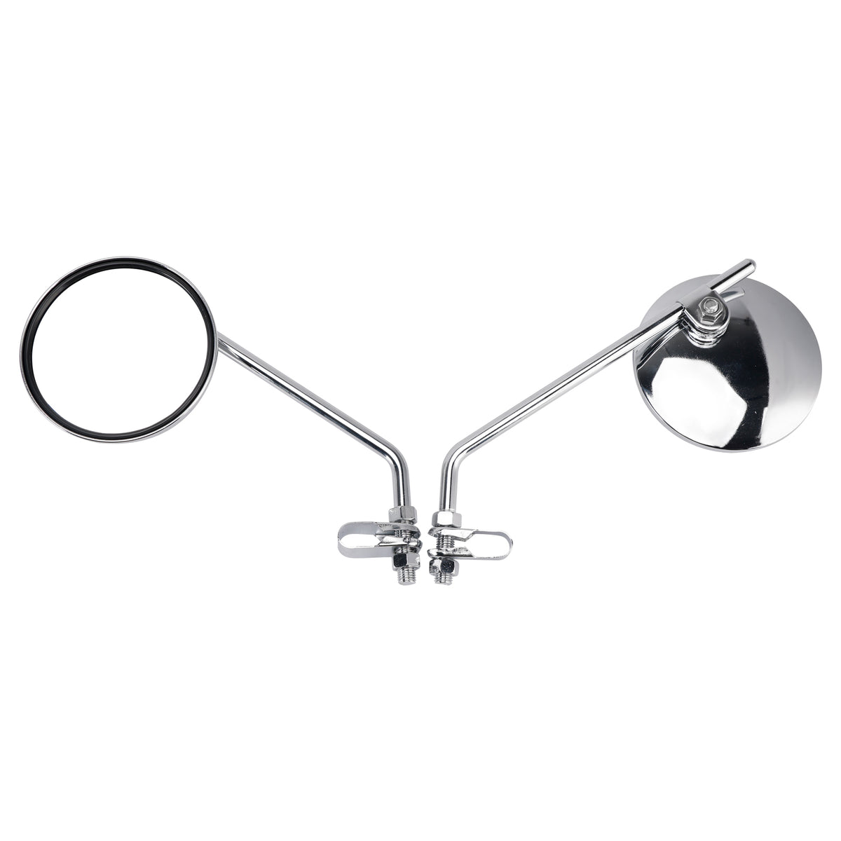 7/8" in Bars Pair Universal Motorcycle 4" Chrome Clamp-On Mirrors - Round
